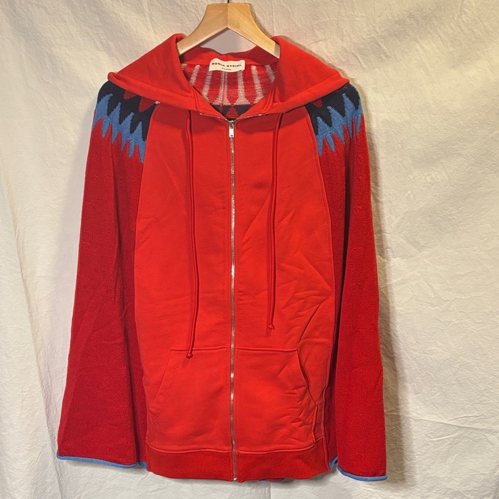 vintage Sonia Rykiel red sweater sweatshirt cape s/m apres ski